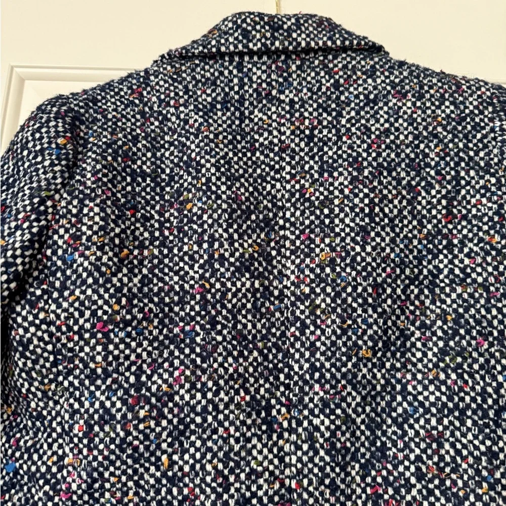 J. Crew Navy Speckled Wool-Blend Pea Coat - Picture 7 of 8